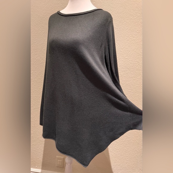 Joan Vass Studio Oversized Asymmetric Tunic – Dark Sage Green – Size M - Picture 7 of 14
